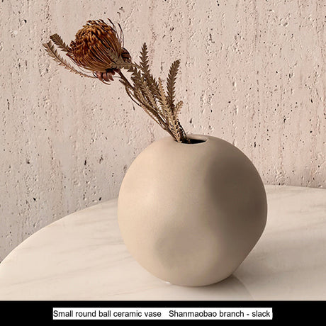LIVETAI Marisol Elegant Round Ceramic Vase from LIVETAI