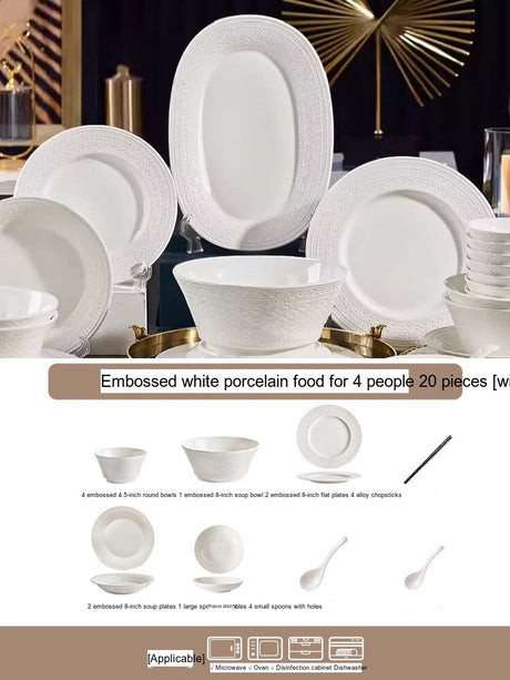 MOSE Pure White Glaze Dish Set from MOSE
