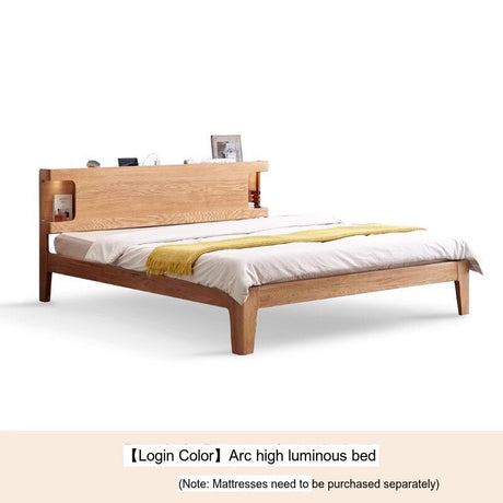 GENJI Miyamoto Solid Wood Nordic Double Bed - Luminous Oak Design from GENJI