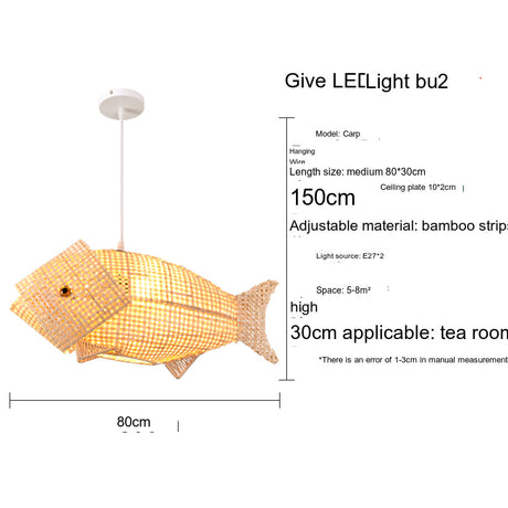 BOJI Lysandra Artistic Bamboo Grilled Fish Chandelier from BOJI