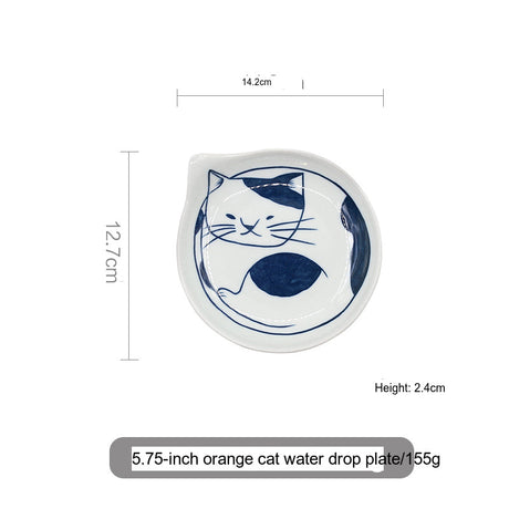 TIANRUN Haruki Artistic Hand-Painted Cat Ceramic Dish from TIANRUN