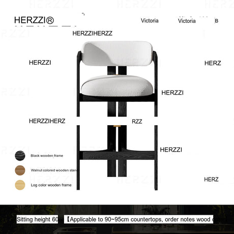 HERZZI Montgomery Solid Wood High Stool - Medieval Style Bar Chair from HERZZI
