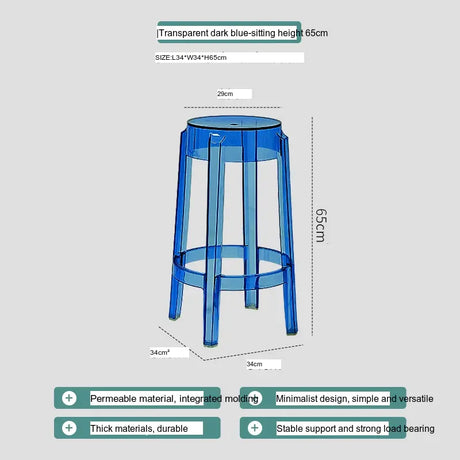 ABOUT WHITE Lianhua Elegant Transparent Bar Stool from ABOUT WHITE