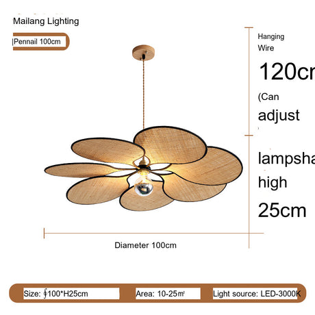 MAILANG Haruki Elegant Floral Straw Lights Ceiling Lamp from MAILANG