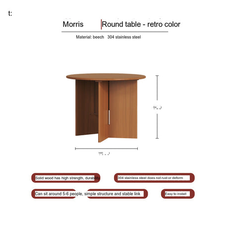 TELLS Yamaguchi Elegant Solid Wood Bauhaus Dining Table from TELLS