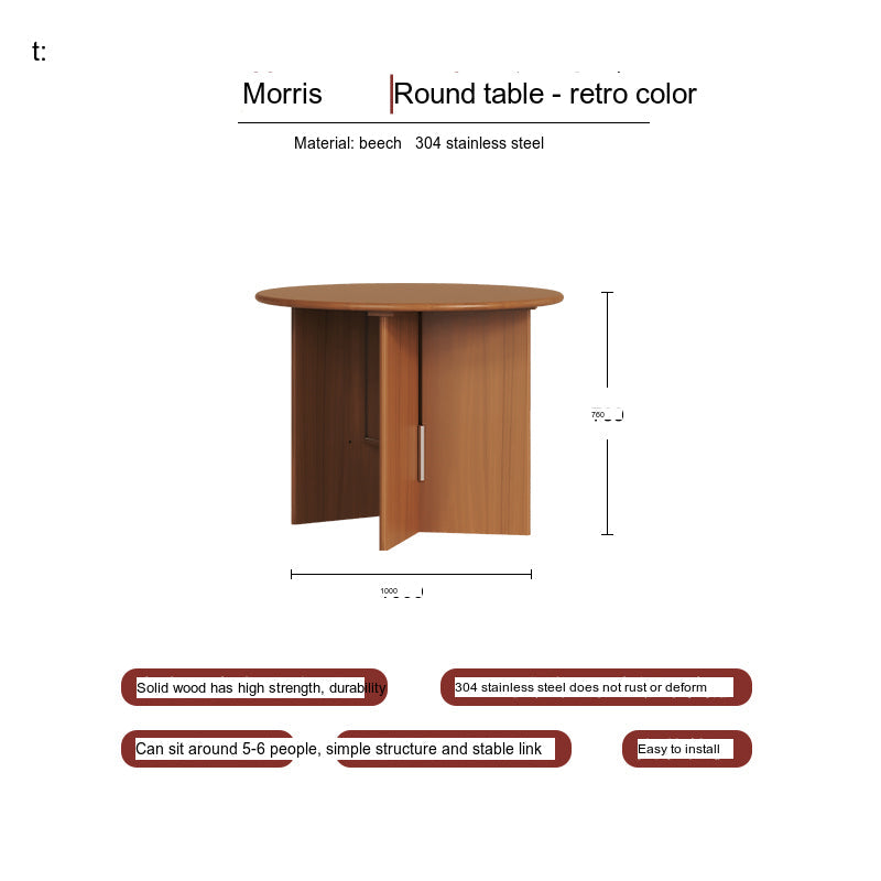 TELLS Yamaguchi Elegant Solid Wood Bauhaus Dining Table from TELLS