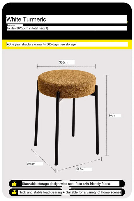 ABOUT WHITE Callan Minimalist Stackable Living Room Stool from ABOUT WHITE