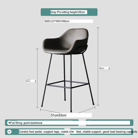 ABOUT WHITE Damaris Sleek Contemporary Nordic Bar Stool from ABOUT WHITE