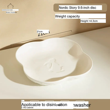 MH Seraphina Elegant White Ceramic Deep Plate Set from MH