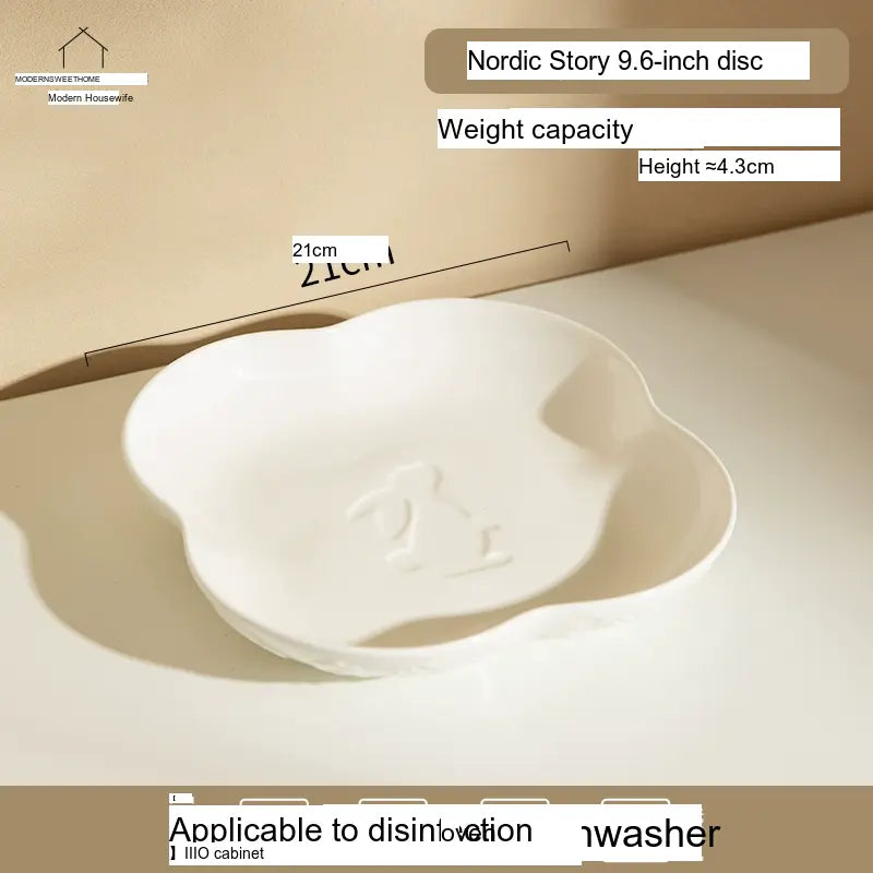 MH Seraphina Elegant White Ceramic Deep Plate Set from MH