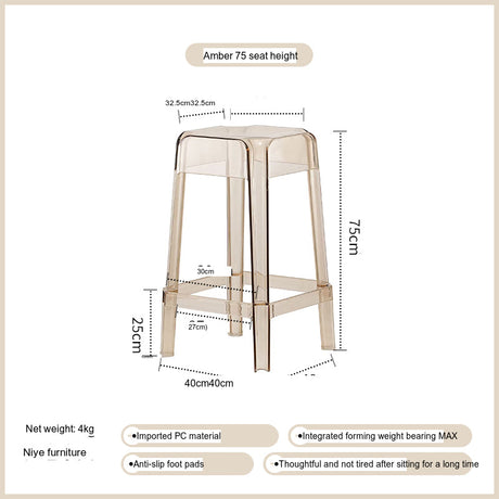 NIYE Elowen Elegant Transparent Acrylic Bar Stool from NIYE