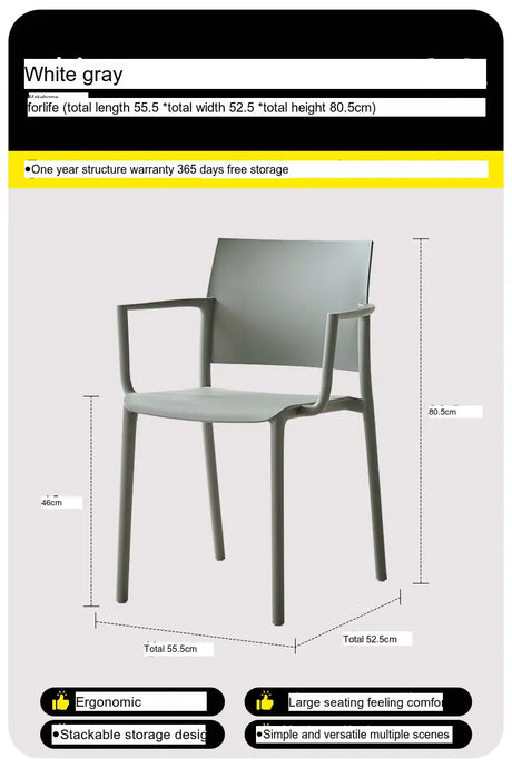 ABOUT WHITE Hiroshi Ergonomic Stackable Plastic Dining Chair from ABOUT WHITE