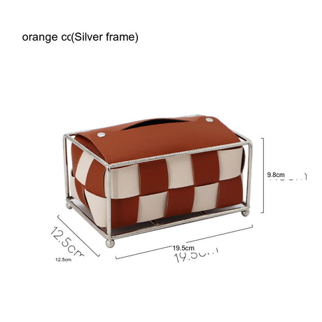 EPIUS Araceli Nordic Electroplating Checkerboard Tissue Box - Light Luxury Table Weaving from EPIUS