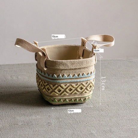 JUHAN Aisling Retro Geometric Pattern Flower Pot from JUHAN