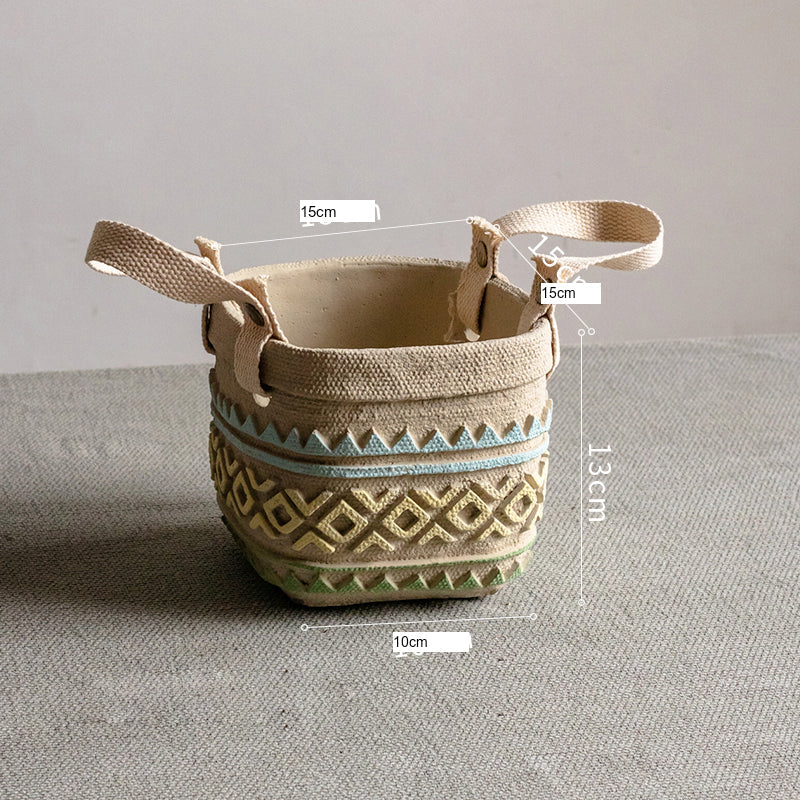 JUHAN Aisling Retro Geometric Pattern Flower Pot from JUHAN