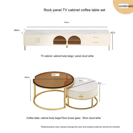 XIMIKA Isolde Elegant Modern Combination Coffee Table Cabinet from XIMIKA