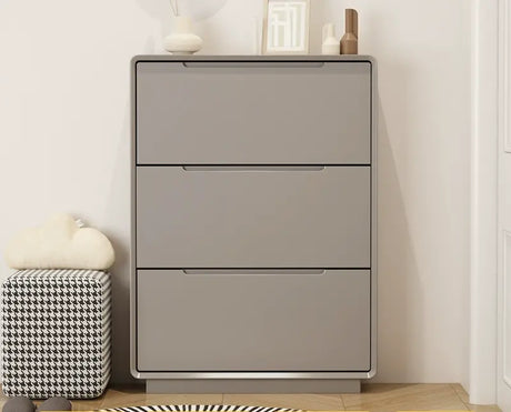 LINYUE Elara Minimalist Cream Flip Shoe Cabinet from LINYUE