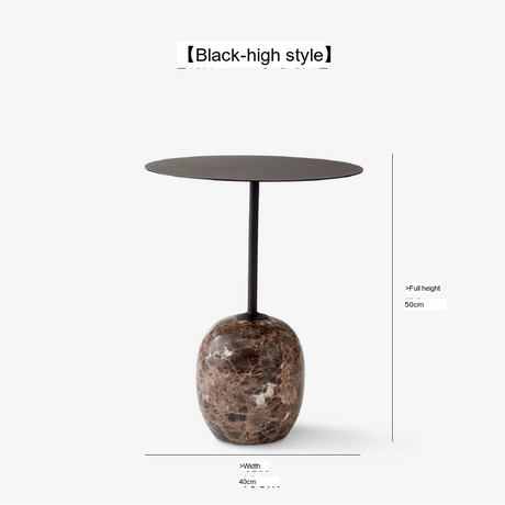 SOOGOOD Haruki Elegant Nordic Marble Iron Art Nightstand from SOOGOOD