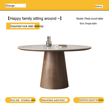 OROMA Seraphine Elegant Black Walnut Round Dining Set from OROMA