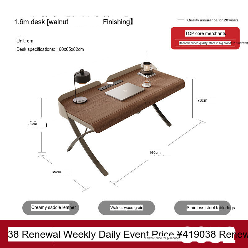 QUANMU Iskander Elegant Minimalist Walnut Desk from QUANMU