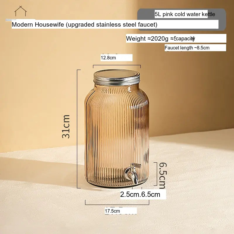 MH Santiago Elegant Glass Beverage Bucket with Faucet from MH