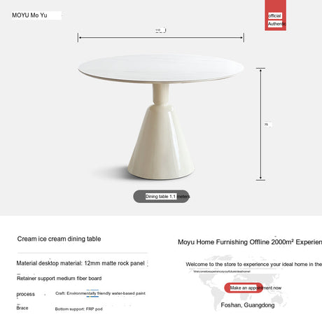 MOYU Corazon Elegant Creamy Rockboard Dining Set from MOYU