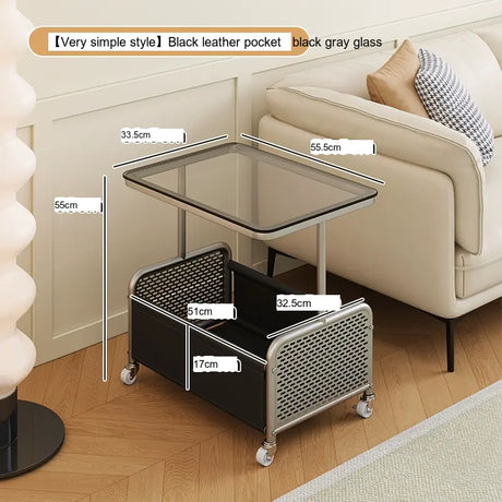 XIMIKA Cedric Sleek Minimalist Wrought Iron Coffee Table Cart from XIMIKA