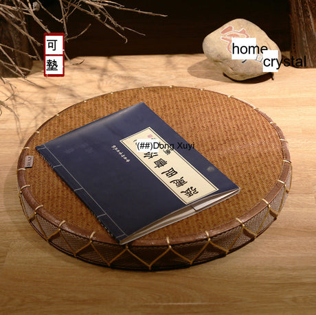 PAULOWNIA Haruki Cozy Round Meditation Tatami Pad from PAULOWNIA