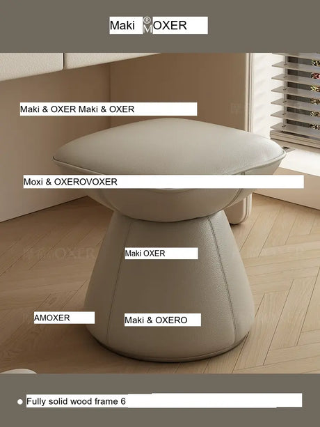 MOXER Santiago Retro Cream Leather Rotatable Stool from MOXER