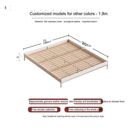 TELLS Santiago Solid Wood Modern Retro Double Bed with Shelf from TELLS