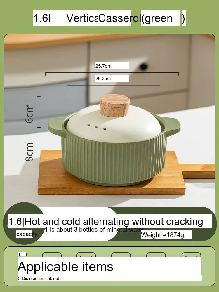 MH Sanzhi High-Temperature Ceramic Casserole Pot from MH