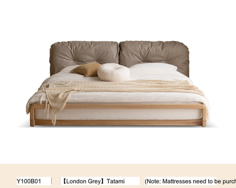 GENJI Harukaze Elegant Cream Solid Wood Double Bed from GENJI