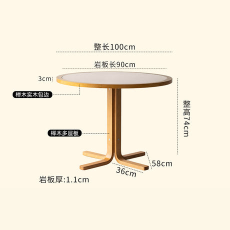 LAIMO Amelia Rustic Solid Wood Round Dining Table from LAIMO