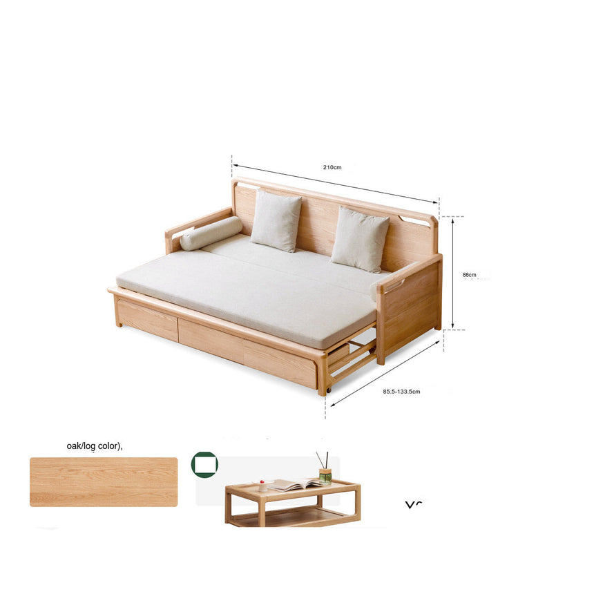 GENJI Akiko Versatile Natural Wood Foldable Sofa from GENJI