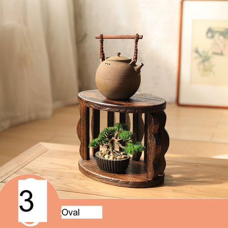PAULOWNIA Isolde Rustic Wooden Teapot Set with Accessory Storage from PAULOWNIA