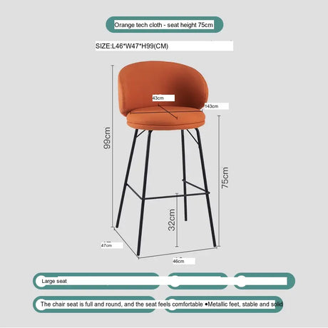 ABOUT WHITE Aisling Elegant High Stool Bar Chair from ABOUT WHITE