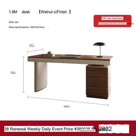 QUANMU Lorenzo Luxury Walnut Modern Workbench Desk from QUANMU