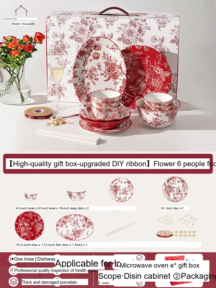 MH Aveline Elegant Rose Holiday Tableware Gift Set from MH