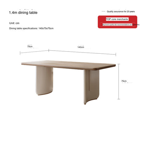 QUANMU Isolde Contemporary Solid Wood Dining Table from QUANMU