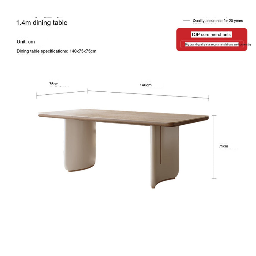 QUANMU Isolde Contemporary Solid Wood Dining Table from QUANMU