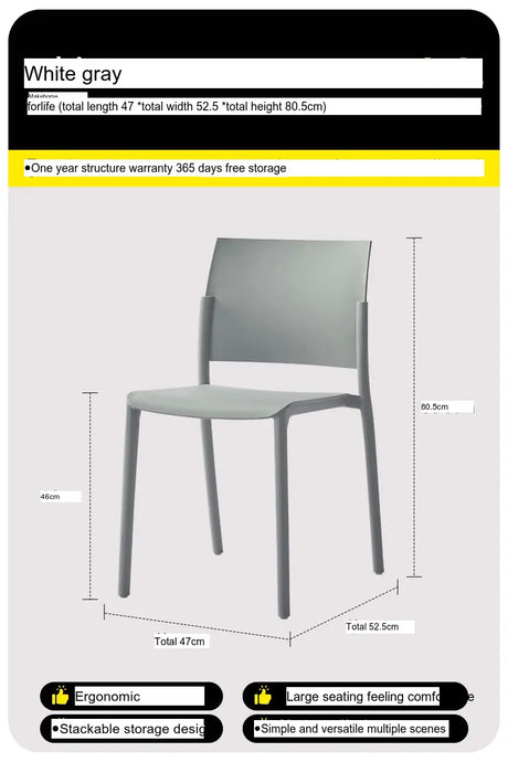 ABOUT WHITE Elowen Minimalist Stackable Dining Chair from ABOUT WHITE