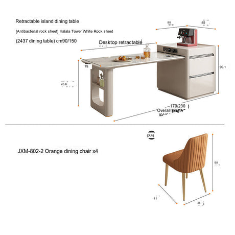QUANMU Santiago Expandable Luxe Dining Table Set from QUANMU