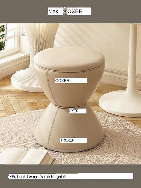 MOXER Elowen Elegant Solid Wood Rotating Dressing Stool from MOXER