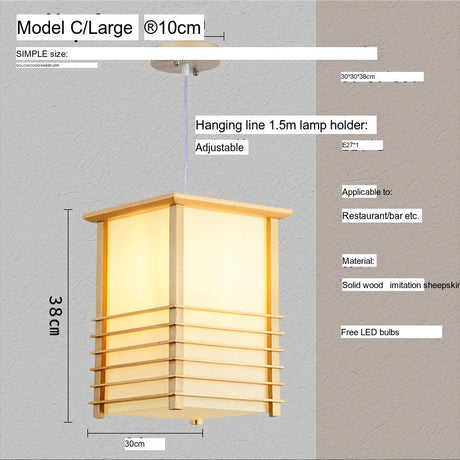 BOJI Kaori Elegant Wooden Japanese Ceiling Lamp - Outdoor Gazebo Light from BOJI