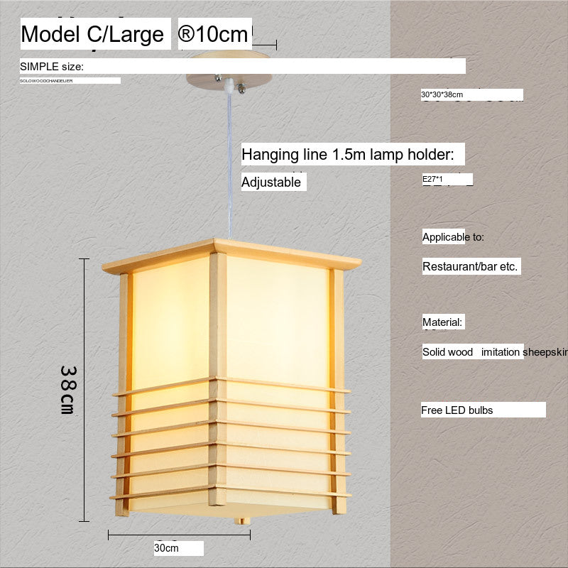 BOJI Kaori Elegant Wooden Japanese Ceiling Lamp - Outdoor Gazebo Light from BOJI