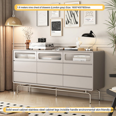 LINYUE Atlas Bauhaus Solid Wood Multi-Drawer Side Cabinet from LINYUE