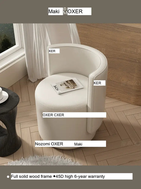MOXER Sienna High-Grade Leather Solid Wood Makeup Stool from MOXER