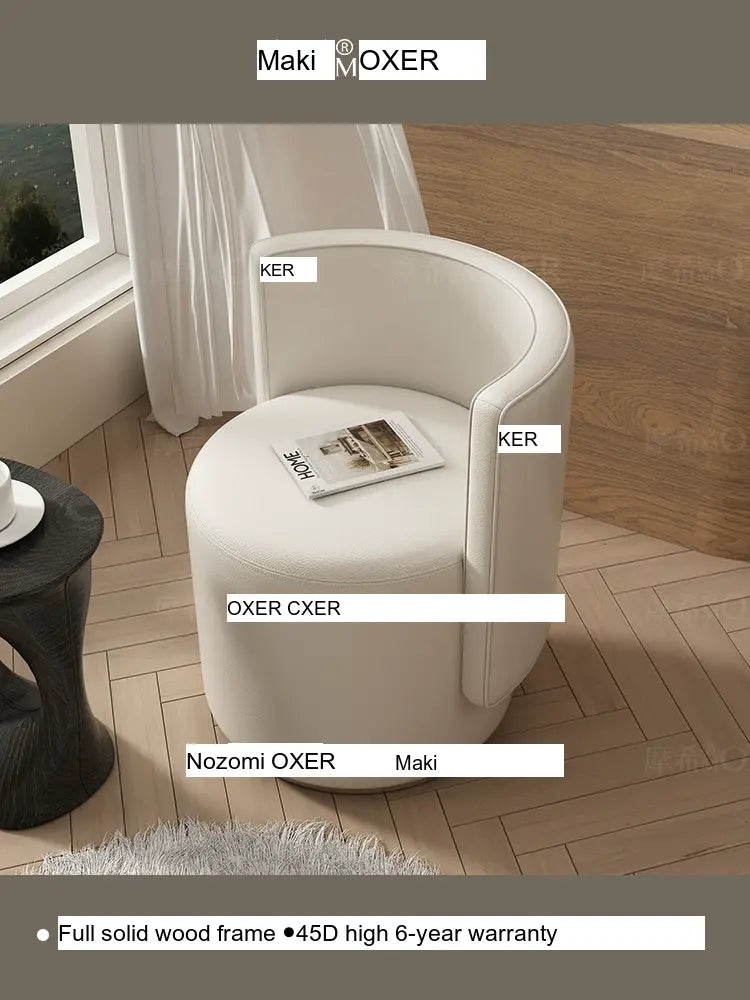 MOXER Sienna High-Grade Leather Solid Wood Makeup Stool from MOXER