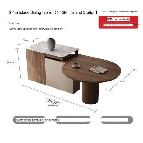 QUANMU Aravind Luxurious Walnut Retractable Dining Table from QUANMU