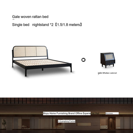 MOYU Isolde Retro Dual-Color Solid Wood Bed from MOYU